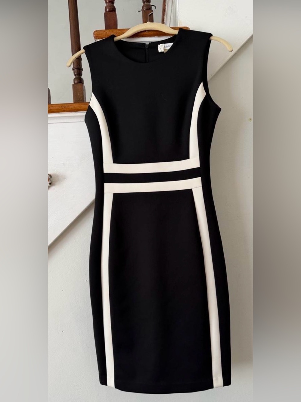 Calvin Klein Black Dress with White Contrast Panels